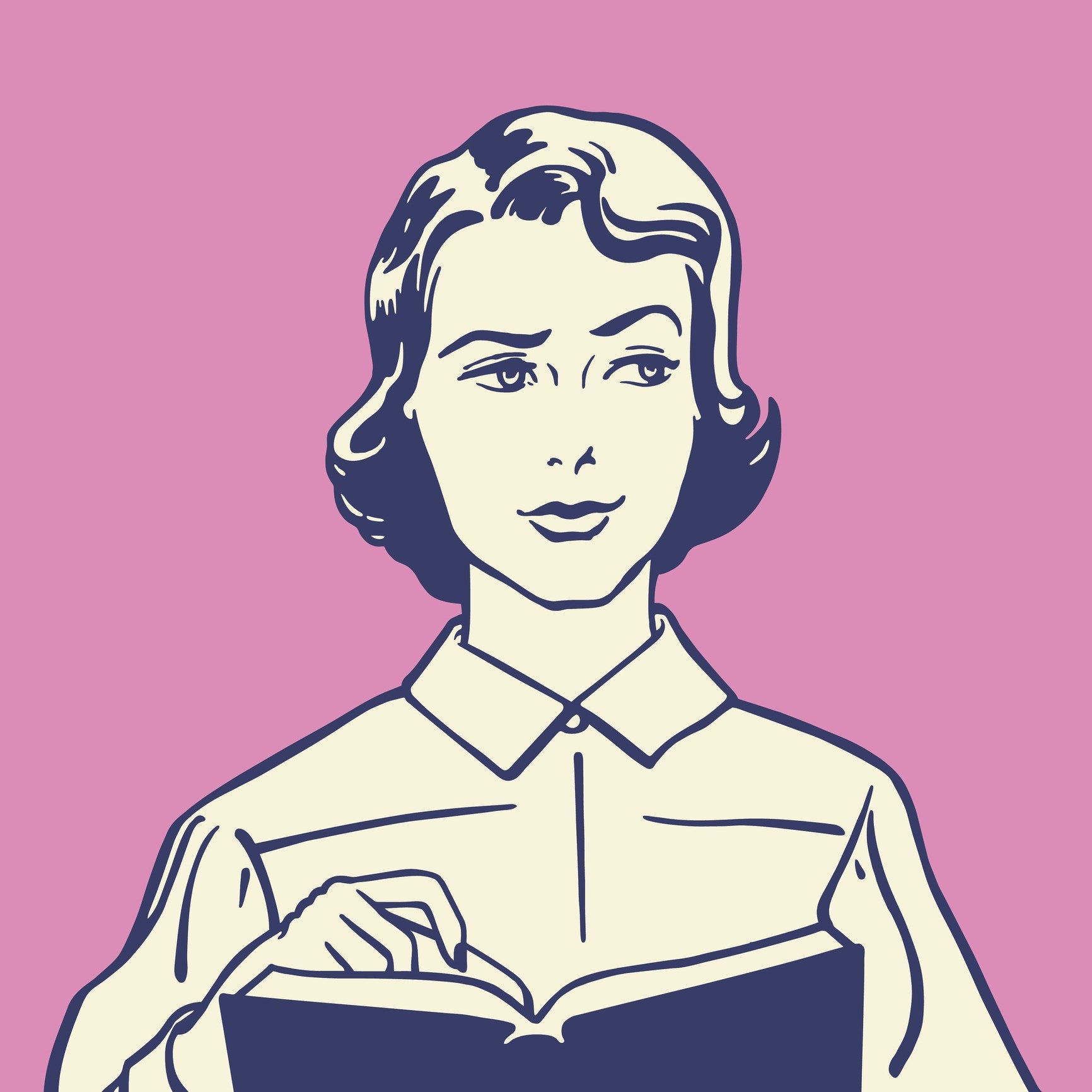 Sketch of a lady in shirt