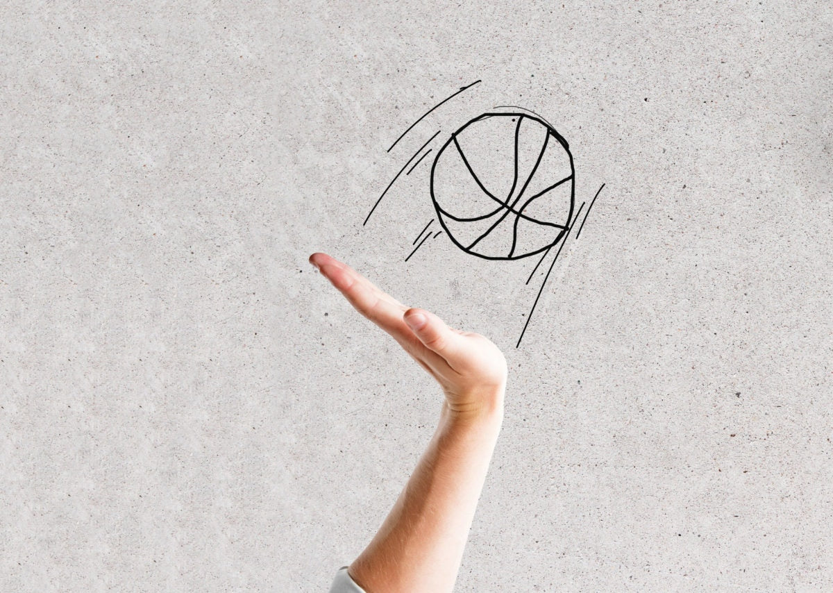 Hand push on a football sketch