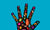 Infection Hand with germs and Bacteria