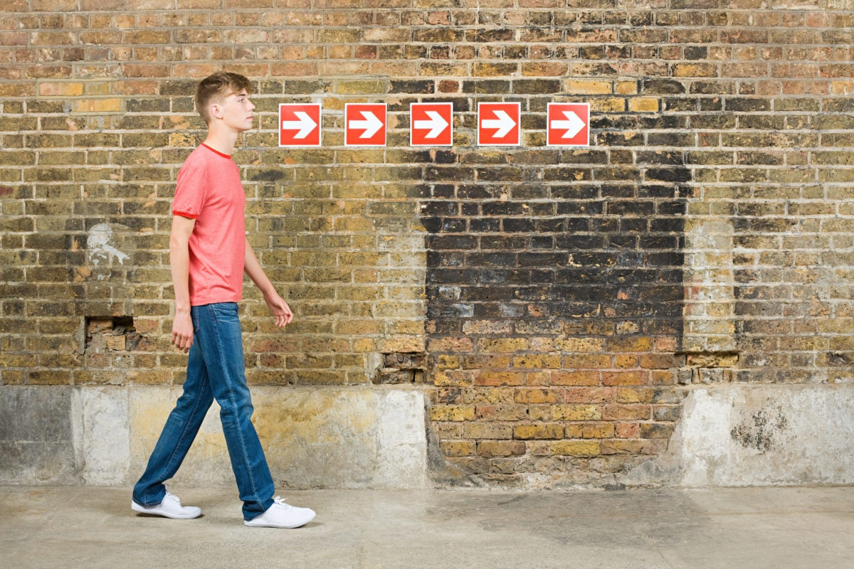 teenager boy walking