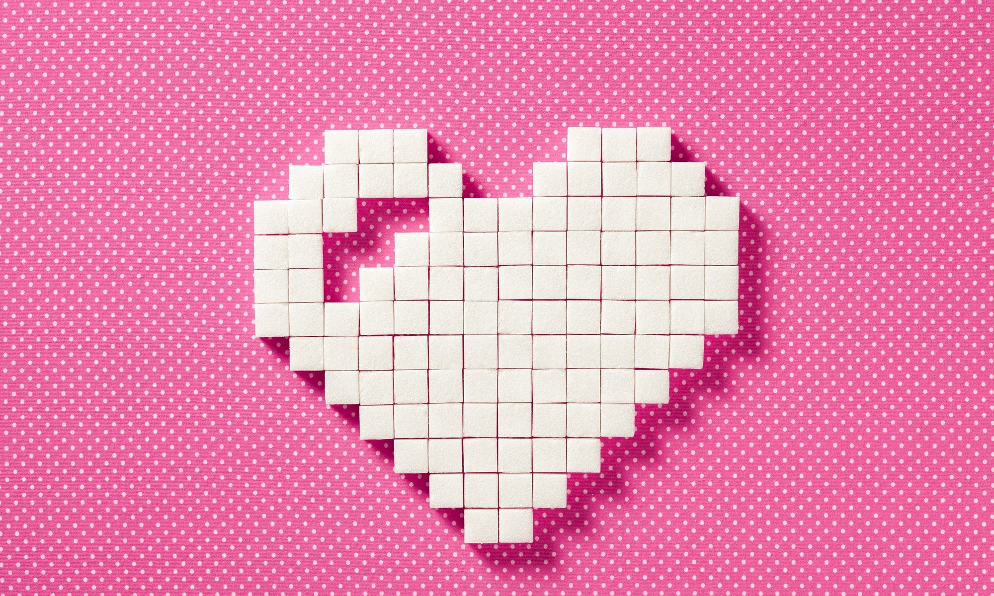 heart masde of white cubes