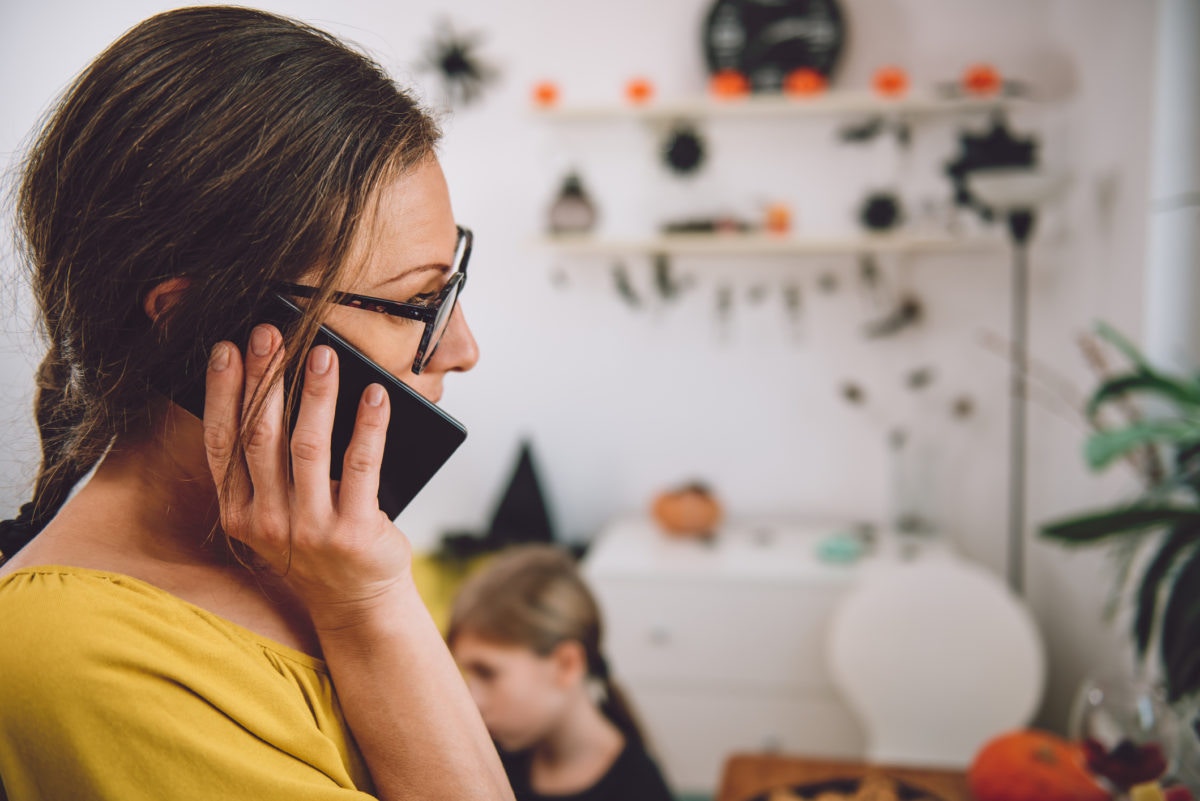 young lady talking on phon