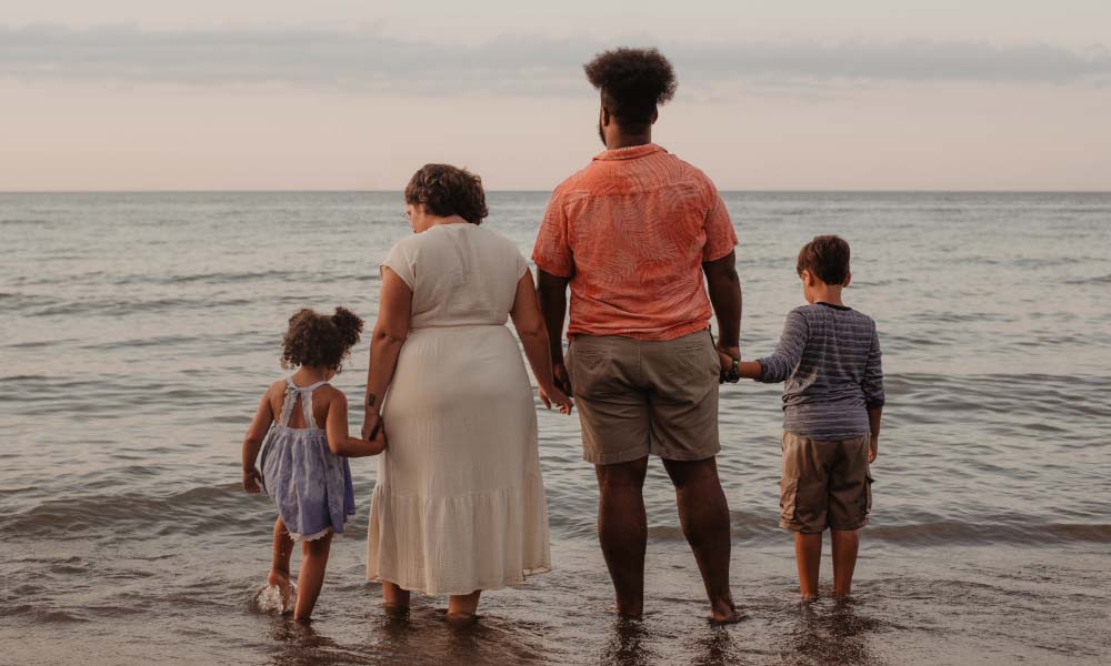 foto de familia en la playa