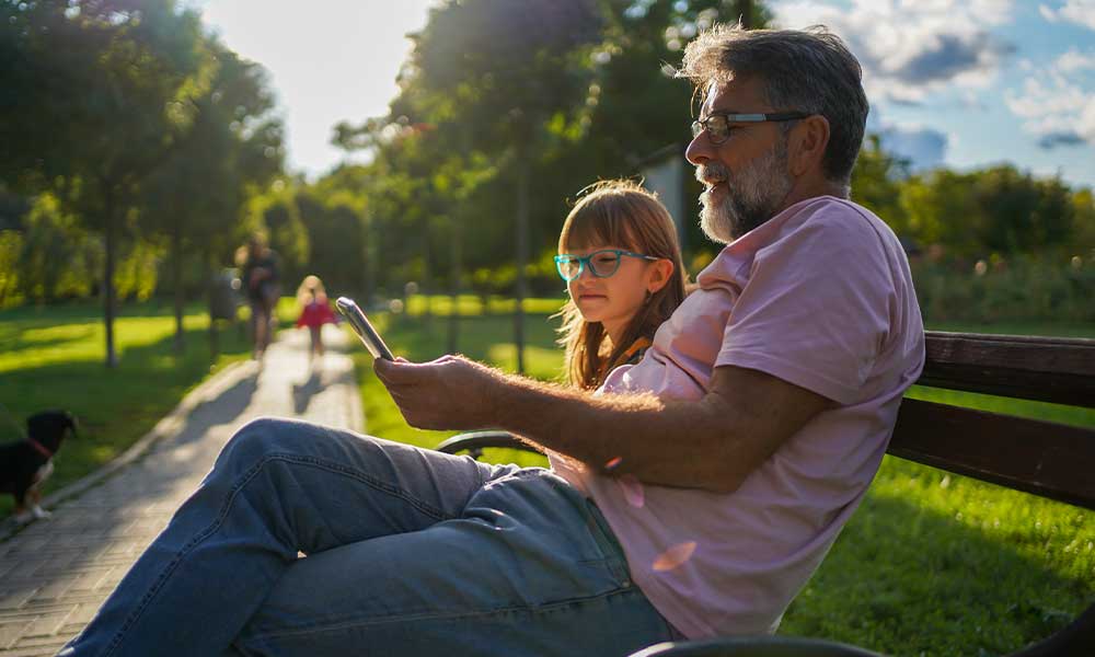 granddaughter with grandfather