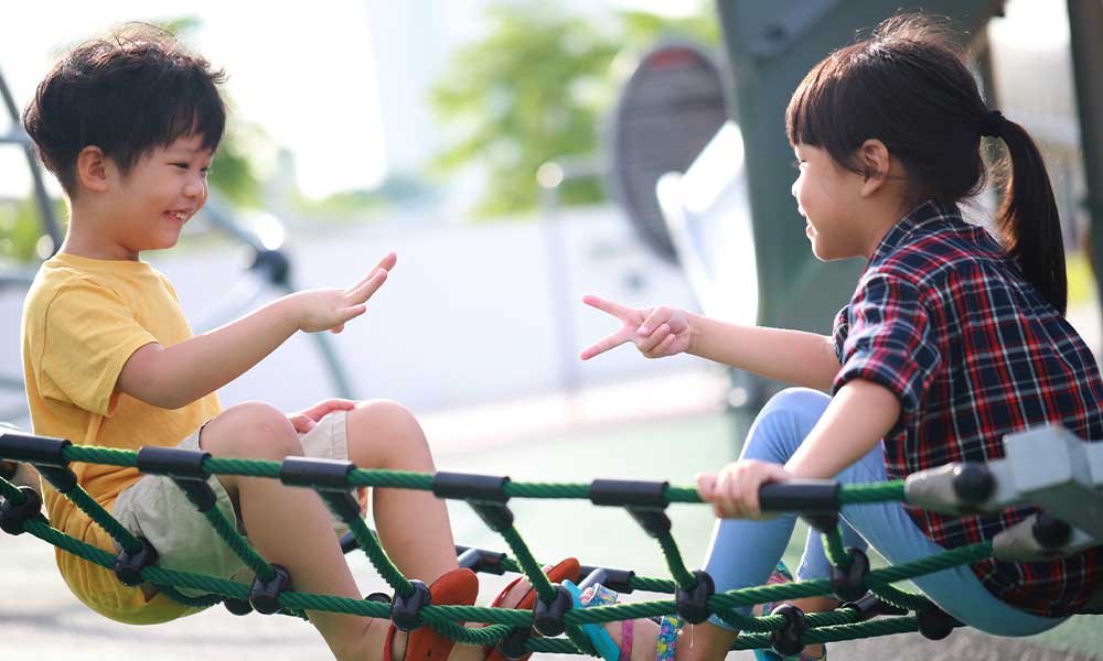 kids playing in park