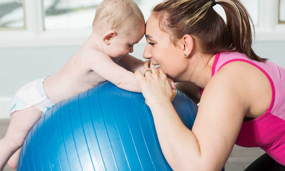 mother and child playing